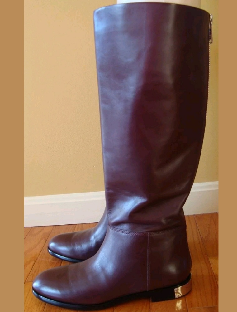 *SOLD*πMarc Jacobs Plum Leather Kip Riding Boots - Picture 1 of 8
